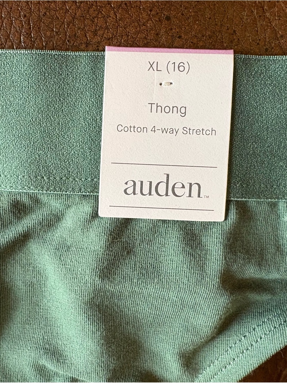 NWT 2 pack of Auden Cotton 4-Way Stretch Thong in Sage Green